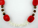 red white and gold coral necklace