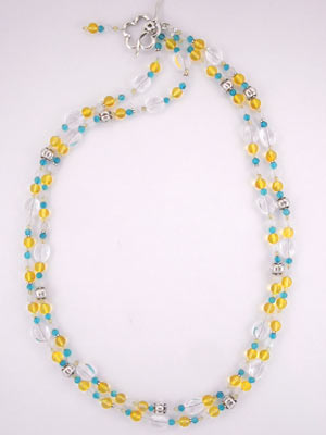 multi color quartz gemstone necklace