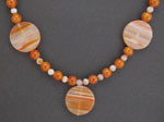 extra large carnelian coin necklace