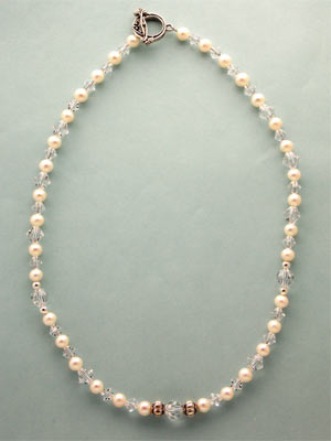 Pearl and Swarovski crystal necklace