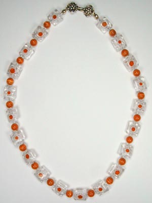 orange glass beaded necklace