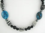 black water jasper beaded gemstone necklace