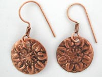 copper medallion earrings