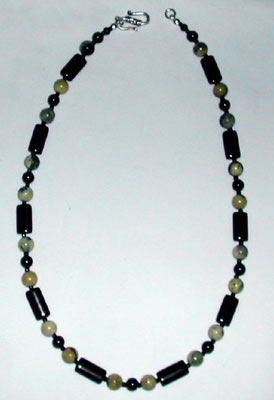 Black Onyx and Yellow Turquoise Necklace