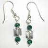 Malachite and silver earrings