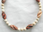 Fossil and Carved Barrel Necklace