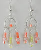 Peach and yellow seed bead chandelier earrings
