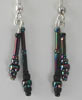 Black rainbow seed bead earrings