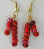 Red seed bead earrings