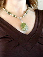 ryolite necklace with clothes