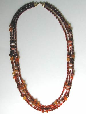 carnelian 3 strand necklace