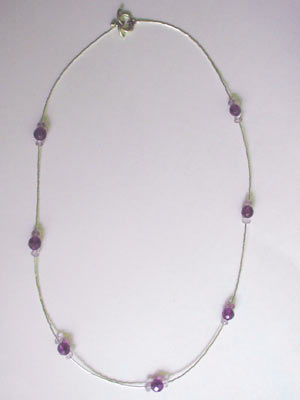 silver with light and dark amethyst necklace