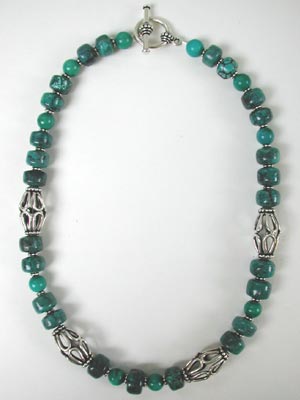 Turquoie barrel necklace