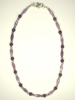 amethyst and lepidalite necklace