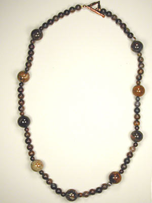 long pietersite gemstone necklace
