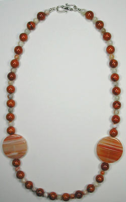carnelian large coin necklace