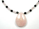 black onyx and rose quartz necklace