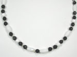 black onyx and white coral necklace