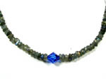 labradorite gemstone and blue crystal necklace