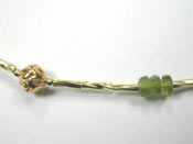 peridot and gold necklace beads