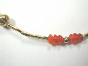 gold and carnelian necklace beads