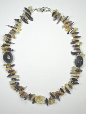amethyst and citrine gemstone necklace