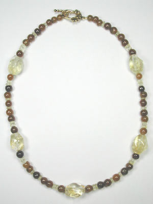 yellow and brown citrine necklace