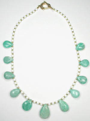 Gemstone Beaded Necklace. round gemstone beads,