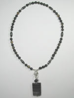 Black agate pendant and necklace