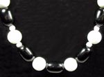 handmade black onyx and white shell necklace