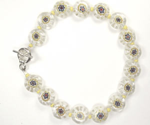 White glass flower bracelet White glass flower bracelet
