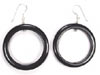 Handmade black onyx hoop earrings