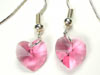 Swarovski rose heart earrings