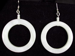 white mother of pearl hoop earrings
