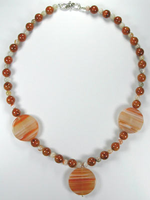 carnelian large coin necklace
