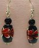 red and black earrings