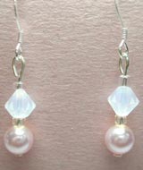 Swarovski pink and opal earrings