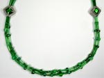 handmade green 2 strand seed bead necklace
