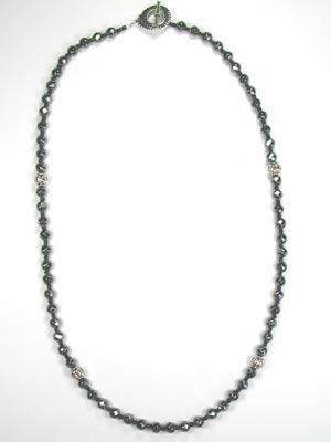faceted hematite necklace