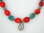 red coral and turquoise necklace