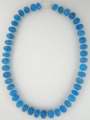 handmade blue chalcedony gemstone necklace