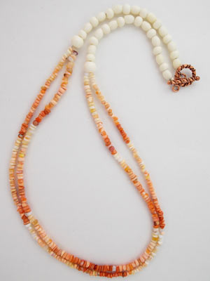 peach moonstone necklace