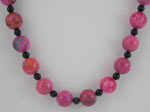pink crazy lace agate gemstone necklace