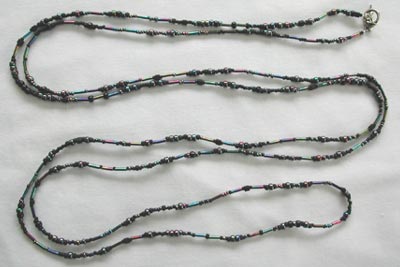 Black Rainbow Seed Bead Necklace