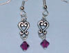 swarovski silver and amethyst earrings