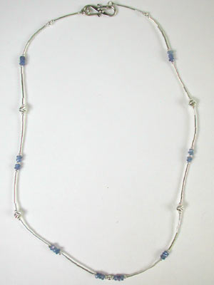 silver and tanzanite necklace