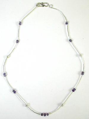 silver and amethyst necklace