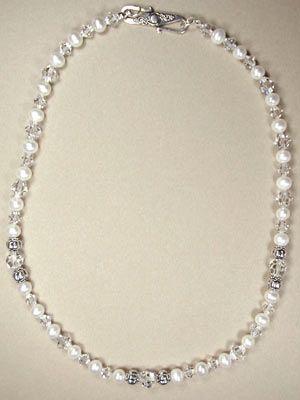 Pearl and Swarovski crystal necklace