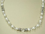 White freshwater pearl and Swarovski crystal necklace