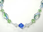 Swarovski green and blue crystal and lamp glass